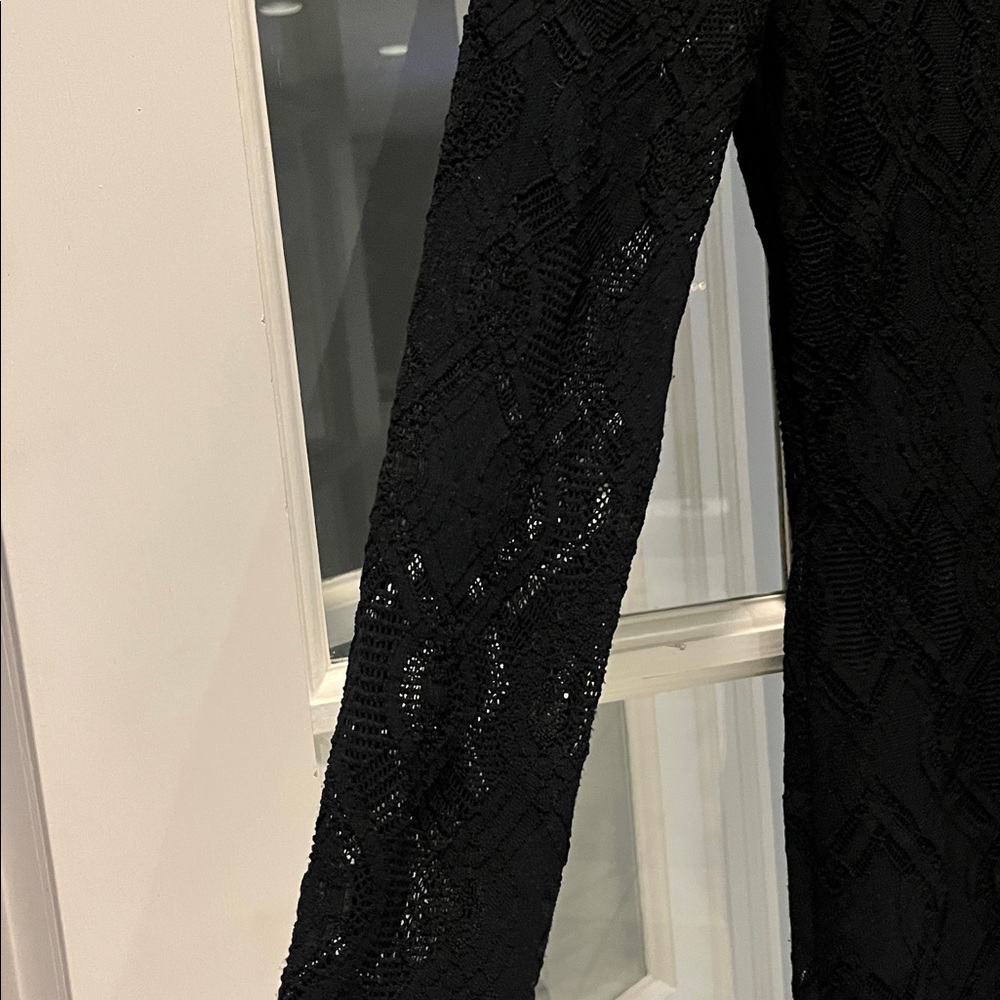 Fuzzi Italy Black Lace Midi Dress Size Small EUC - Picture 4 of 6